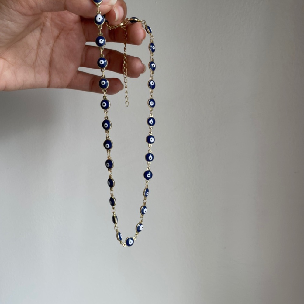Blue evil eye gold necklace!🧿